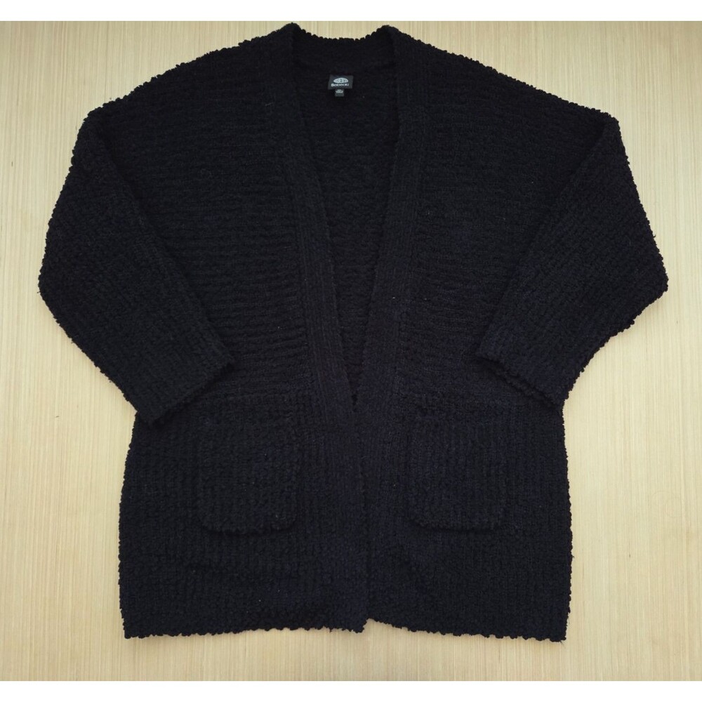 Bobeau Black Open Front Cardigan Sweater